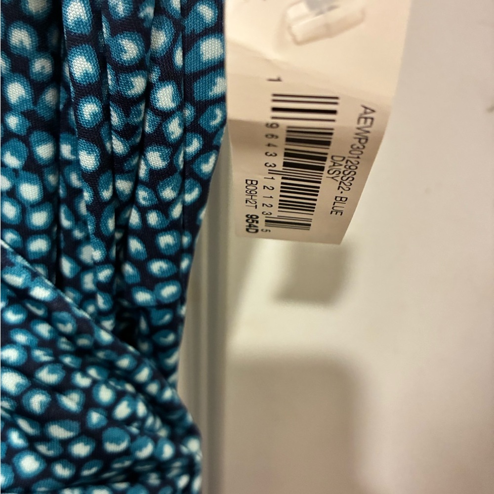 Amazon Essentials Blue Patterned Midi Dress NWT - image 6